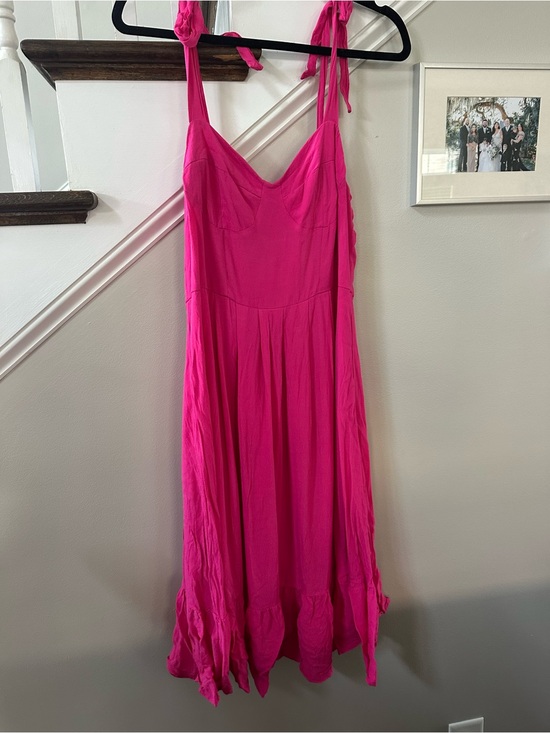 Steve Madden Dresses & Skirts - Steve Madden Hot Pink Tie-Shoulder Maxi Sundress